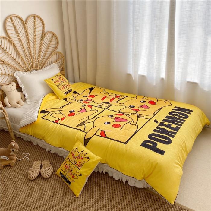 91家纺网 家纺一手货源 找家纺 （总）星期八 2019皮卡丘系列豆豆被（无模特图）