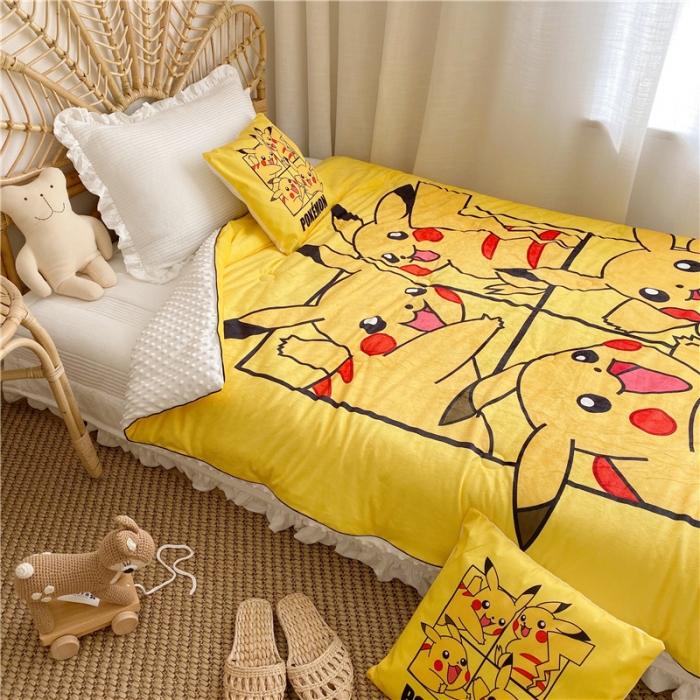 91家纺网 家纺一手货源 找家纺 （总）星期八 2019皮卡丘系列豆豆被（无模特图）