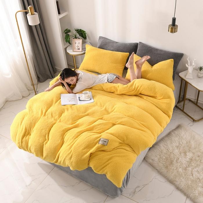 91家纺网 家纺一手货源 找家纺 （总）朗莎家纺 2019新款加厚保暖羊羔绒四件套单品单被套床单