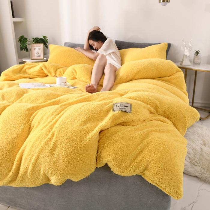 91家纺网 家纺一手货源 找家纺 （总）朗莎家纺 2019新款加厚保暖羊羔绒四件套单品单被套床单