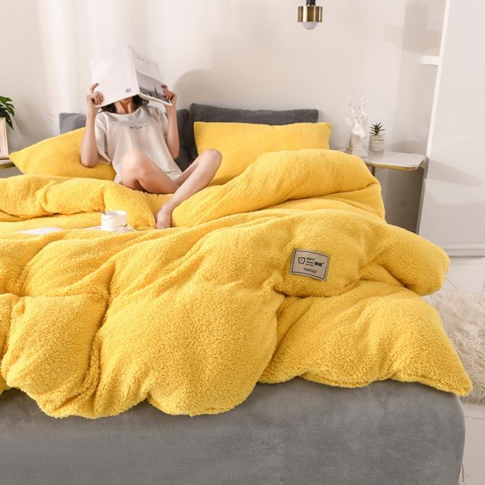 91家纺网 家纺一手货源 找家纺 （总）朗莎家纺 2019新款加厚保暖羊羔绒四件套单品单被套床单