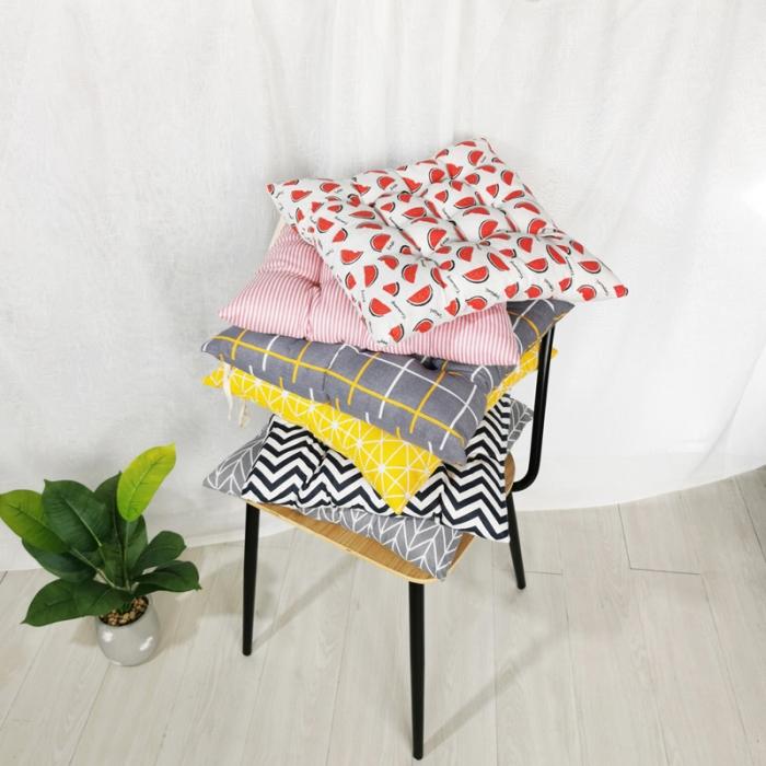 91家纺网 家纺一手货源 找家纺 方款绑带仿棉麻坐垫磨毛椅子垫办公椅垫学生垫餐椅榻榻米垫子