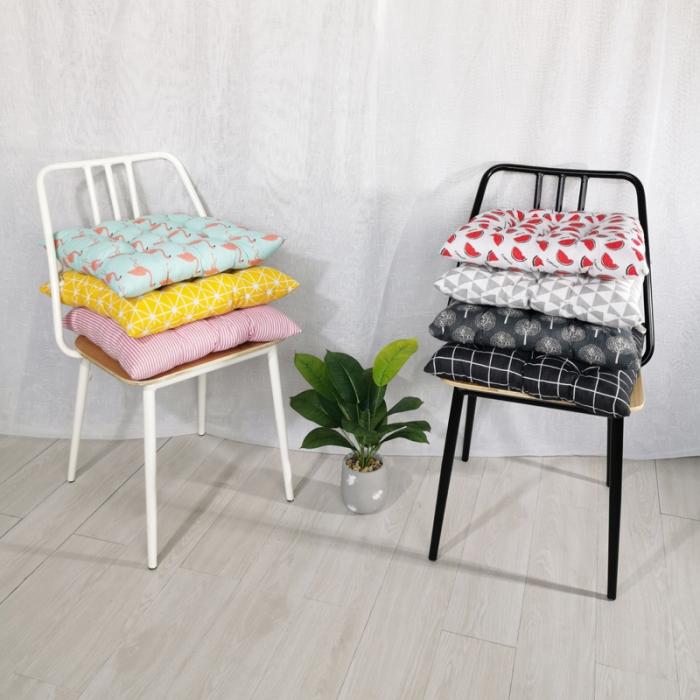 91家纺网 家纺一手货源 找家纺 方款绑带仿棉麻坐垫磨毛椅子垫办公椅垫学生垫餐椅榻榻米垫子