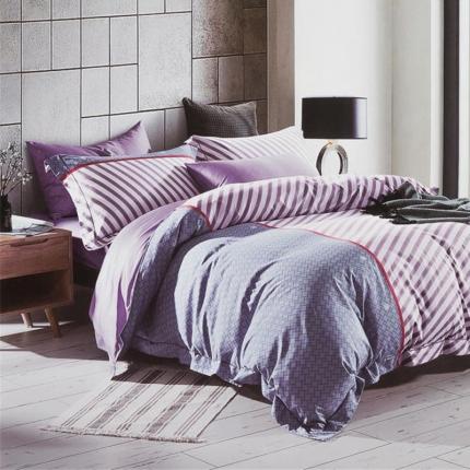 91家纺网 家纺一手货源 找家纺 用心2020新款60s全棉长绒棉印花ab版四件套波兰特雪青