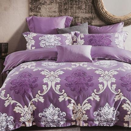 91家纺网 家纺一手货源 找家纺 用心2020新款60s全棉长绒棉印花ab版四件套深岚豹红驼