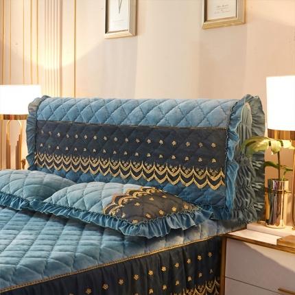 91家纺网 家纺一手货源 找家纺 （总）情恒家纺 2025法莱绒贵族风范全包床头罩大靠背靠垫