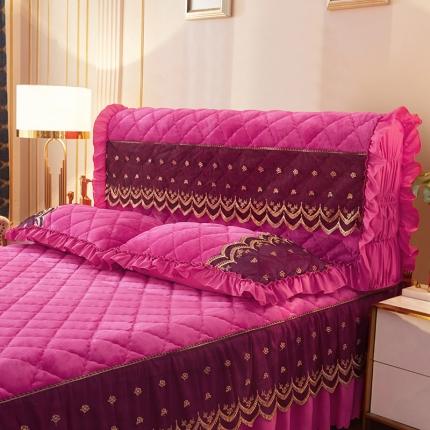 91家纺网 家纺一手货源 找家纺 （总）情恒家纺 2025法莱绒贵族风范全包床头罩大靠背靠垫