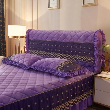 91家纺网 家纺一手货源 找家纺 （总）情恒家纺 2025法莱绒贵族风范全包床头罩大靠背靠垫