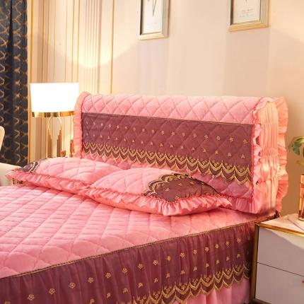 91家纺网 家纺一手货源 找家纺 （总）情恒家纺 2025法莱绒贵族风范全包床头罩大靠背靠垫