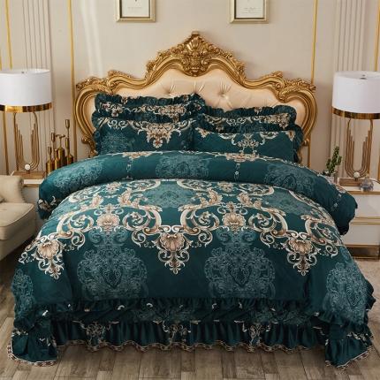 宜凡家纺 2019水晶绒夹棉床盖四件套 欧式情怀