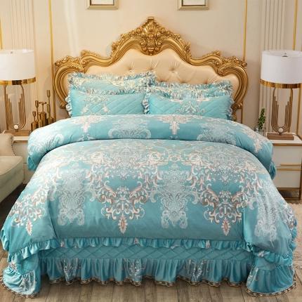 宜凡家纺 2019水晶绒夹棉床盖四件套 似水流年