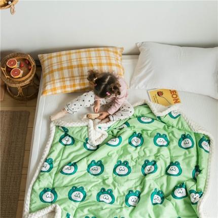 91家纺网 家纺一手货源 找家纺 （总）北纬27度 2019新款ins风安抚豆豆绒夹棉毯