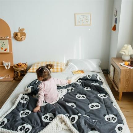 91家纺网 家纺一手货源 找家纺 （总）北纬27度 2019新款ins风安抚豆豆绒夹棉毯