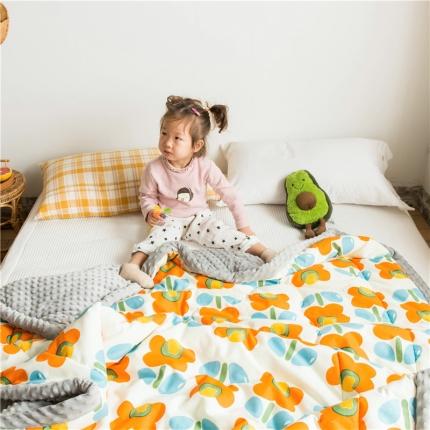 91家纺网 家纺一手货源 找家纺 （总）北纬27度 2019新款ins风安抚豆豆绒夹棉毯