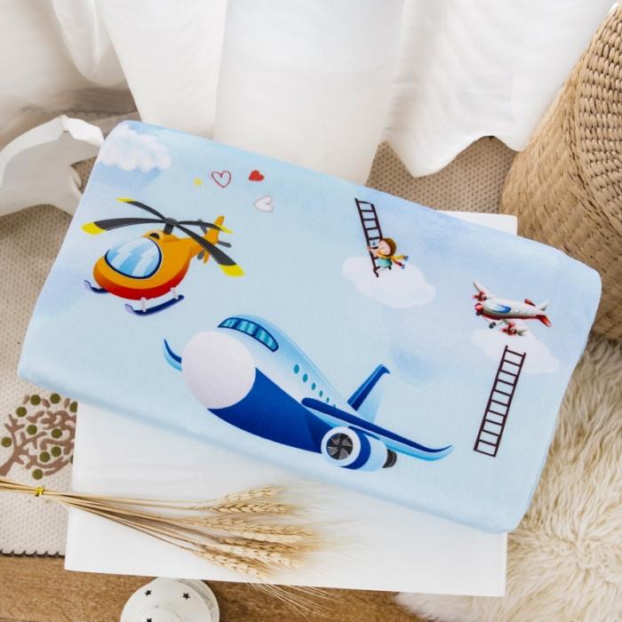 91家纺网 家纺一手货源 找家纺 乐秀家纺 2019新款超柔水晶绒乳胶枕 飞行世界