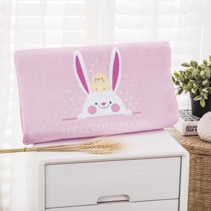 91家纺网 家纺一手货源 找家纺 乐秀家纺 2019新款超柔水晶绒乳胶枕 微萌小兔