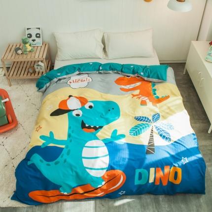 91家纺网 家纺一手货源 找家纺 单品大版全棉被套纯棉被套卡通儿童被套四件套学生单被套恐龙兄弟