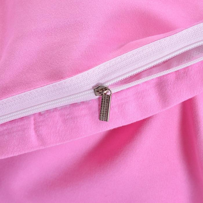 91家纺网 家纺一手货源 找家纺 梦柏家纺 2019新款加厚磨毛小版四件套床裙款 爱的港湾-粉