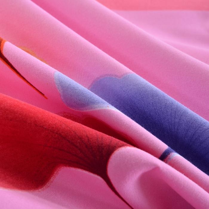 91家纺网 家纺一手货源 找家纺 梦柏家纺 2019新款加厚磨毛小版四件套床裙款 爱的港湾-粉