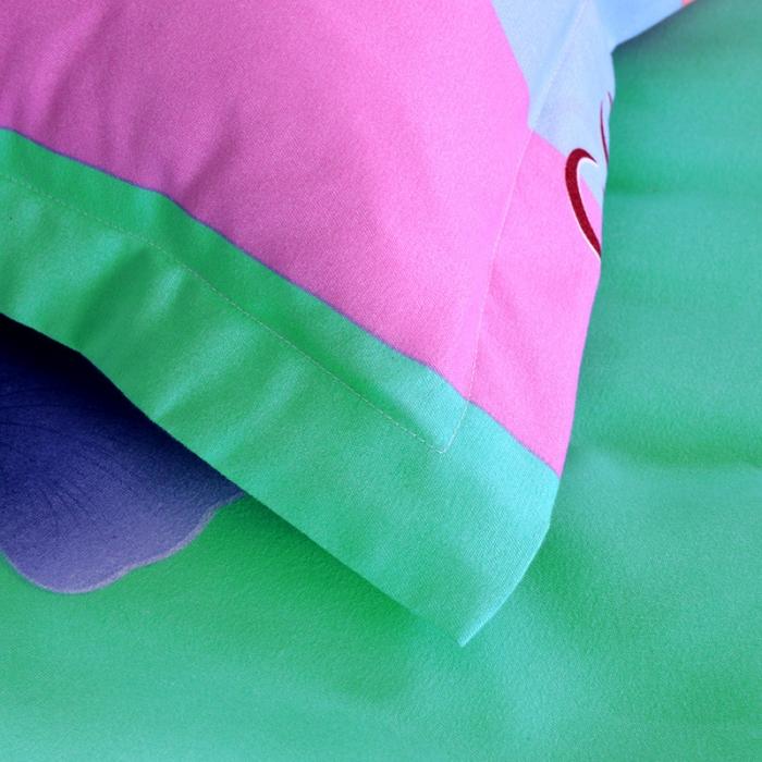 91家纺网 家纺一手货源 找家纺 梦柏家纺 2019新款加厚磨毛小版四件套床裙款 爱的港湾-绿