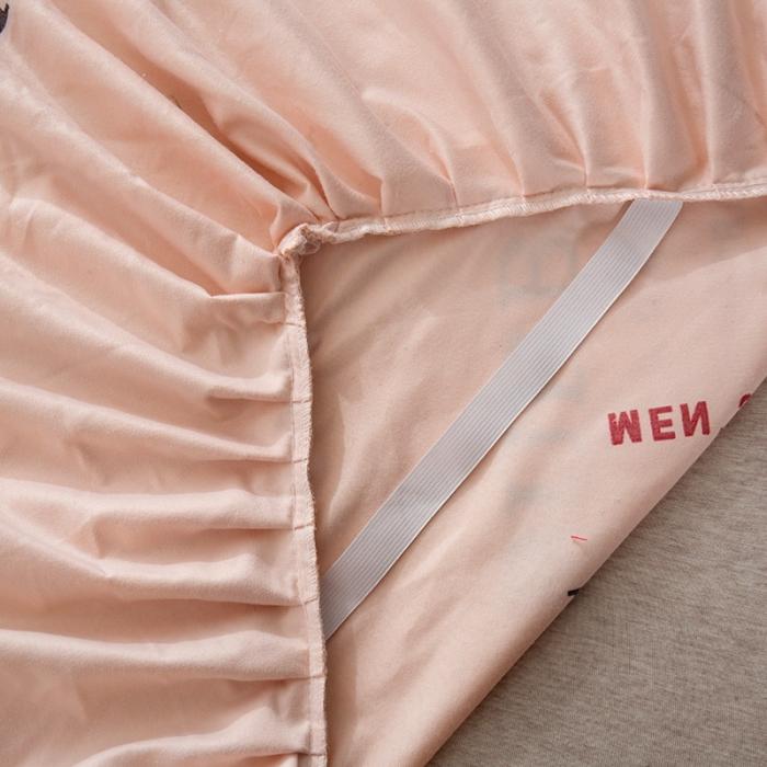 91家纺网 家纺一手货源 找家纺 梦柏家纺 2019新款加厚磨毛小版四件套床裙款 别具一格