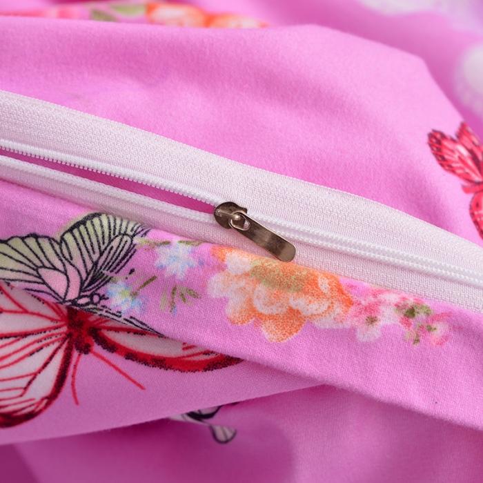 91家纺网 家纺一手货源 找家纺 梦柏家纺 2019新款加厚磨毛小版四件套床裙款 彩蝶飞舞