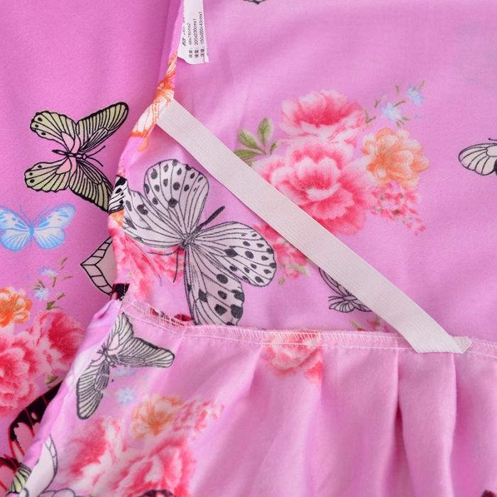 91家纺网 家纺一手货源 找家纺 梦柏家纺 2019新款加厚磨毛小版四件套床裙款 彩蝶飞舞