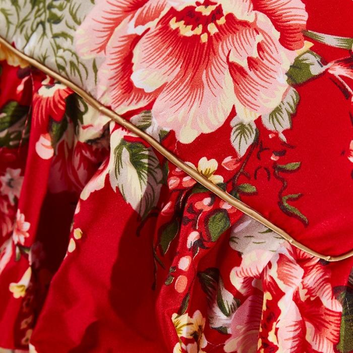 91家纺网 家纺一手货源 找家纺 梦柏家纺 2019新款加厚磨毛小版四件套床裙款 东方情致