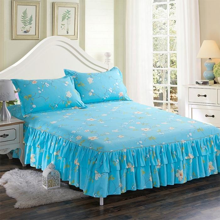 91家纺网 家纺一手货源 找家纺 梦柏家纺 2019新款加厚磨毛小版四件套床裙款 桂树之恋