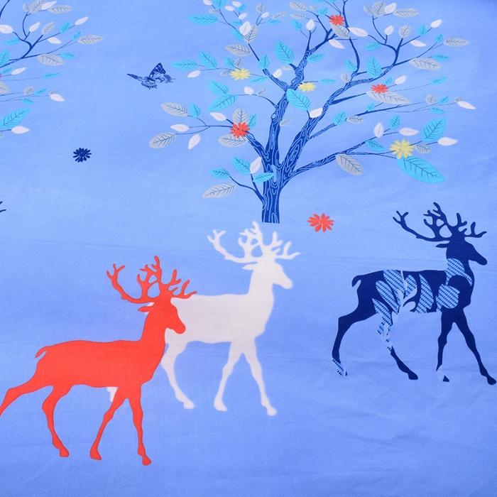 91家纺网 家纺一手货源 找家纺 梦柏家纺 2019新款加厚磨毛小版四件套床裙款 麗鹿森林