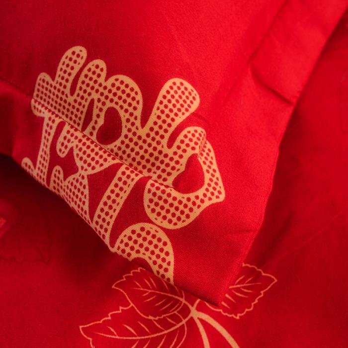 91家纺网 家纺一手货源 找家纺 梦柏家纺 2019新款加厚磨毛小版四件套床裙款 双喜玫瑰