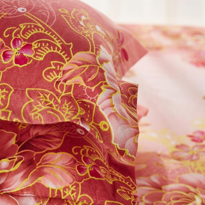 91家纺网 家纺一手货源 找家纺 梦柏家纺 2019新款加厚磨毛小版四件套床裙款 妩媚花王