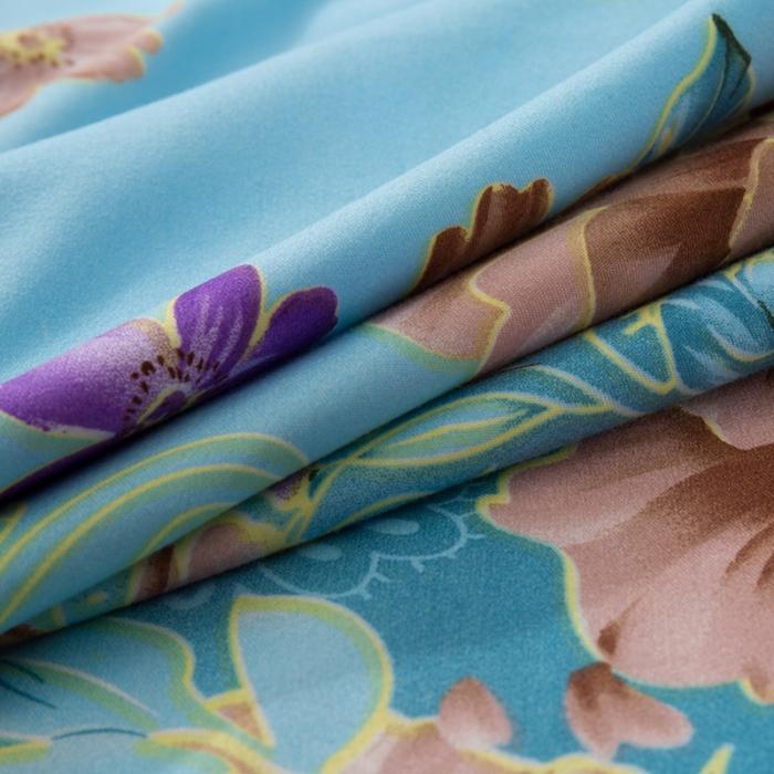 91家纺网 家纺一手货源 找家纺 梦柏家纺 2019新款加厚磨毛小版四件套床裙款 妩媚花王-兰