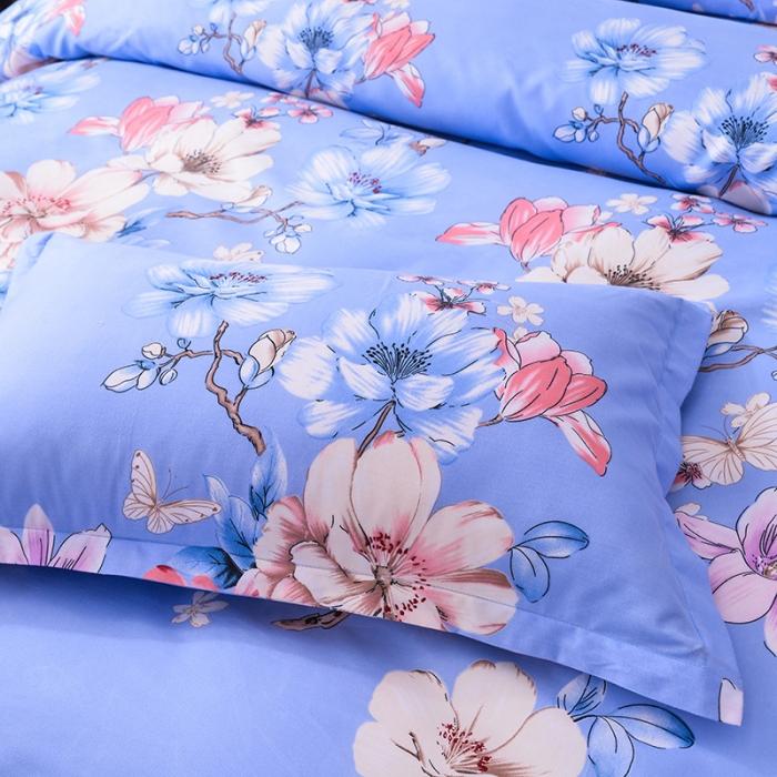 91家纺网 家纺一手货源 找家纺 梦柏家纺 2019新款加厚磨毛小版四件套床裙款 幸福花开