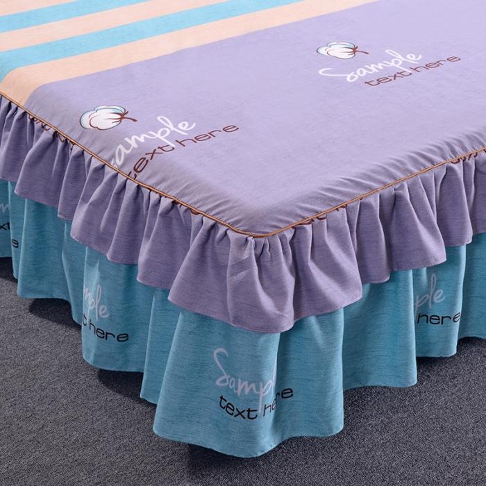 91家纺网 家纺一手货源 找家纺 梦柏家纺 2019新款加厚磨毛小版四件套床裙款 炫彩礼物