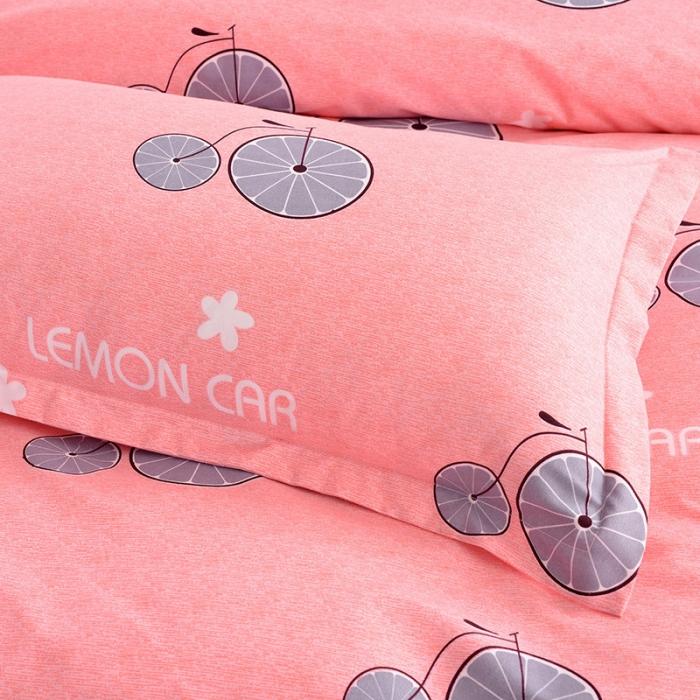 91家纺网 家纺一手货源 找家纺 梦柏家纺 2019新款加厚磨毛小版四件套床裙款 阳光甜橙