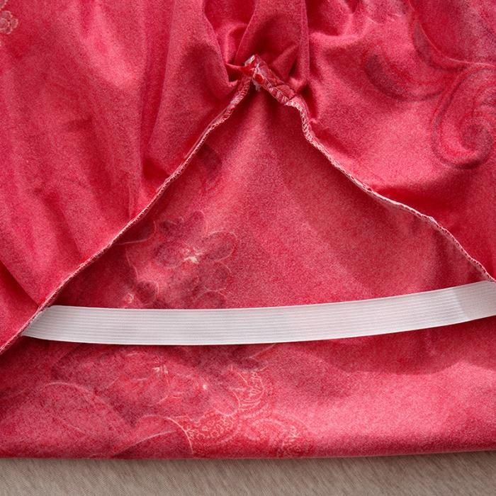 91家纺网 家纺一手货源 找家纺 梦柏家纺 2019新款加厚磨毛小版四件套床裙款 挚爱