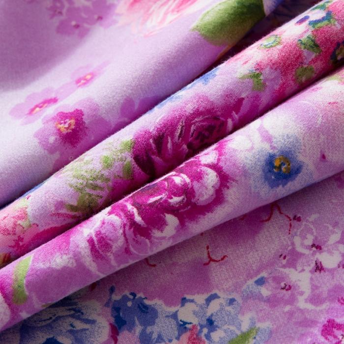 91家纺网 家纺一手货源 找家纺 梦柏家纺 2019新款加厚磨毛小版四件套床裙款 紫色芬芳