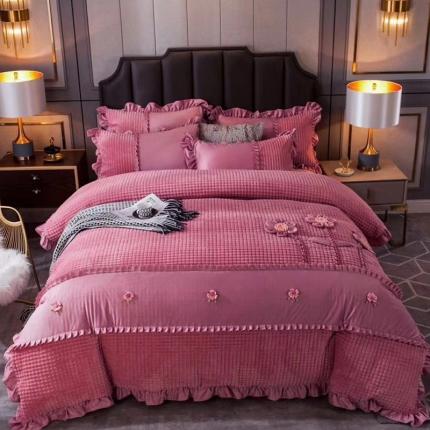 （总）兴美佳 魔法绒手工盘花四件套-三花争艳