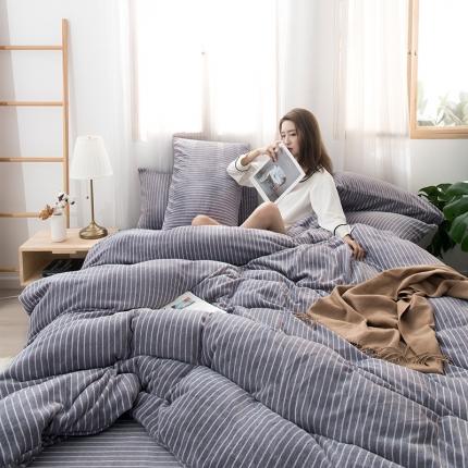 91家纺网 家纺一手货源 找家纺 （总）佰亿莱 2024新款牛奶绒无印款四件套