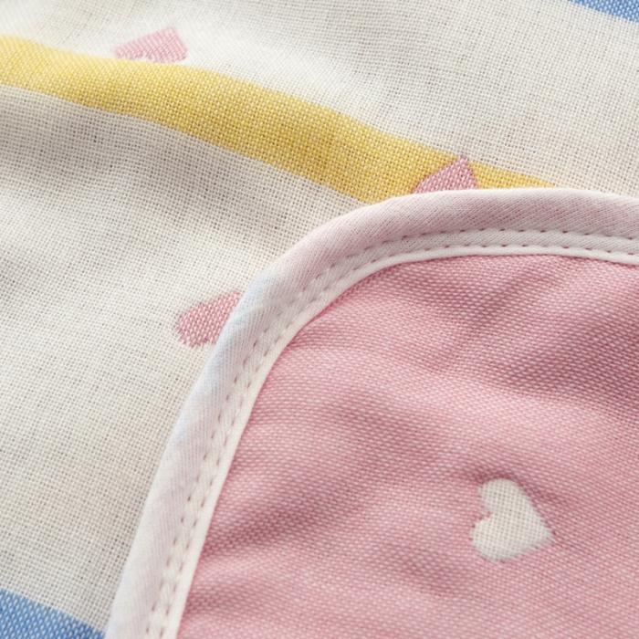 91家纺网 家纺一手货源 找家纺 朴尔全棉一对装成人情侣婴童单人学生六层纱布枕巾爱心粉