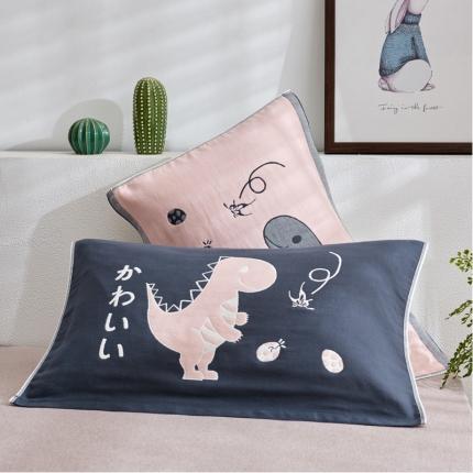 91家纺网 家纺一手货源 找家纺 （总）2019新款四层纱布大版花枕巾 50*80