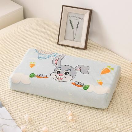 萌番宝 2020新款冬季新款宝宝绒天然乳胶枕 兔兔萝卜