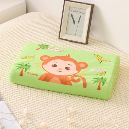 萌番宝 2020新款冬季新款宝宝绒天然乳胶枕 小猴子