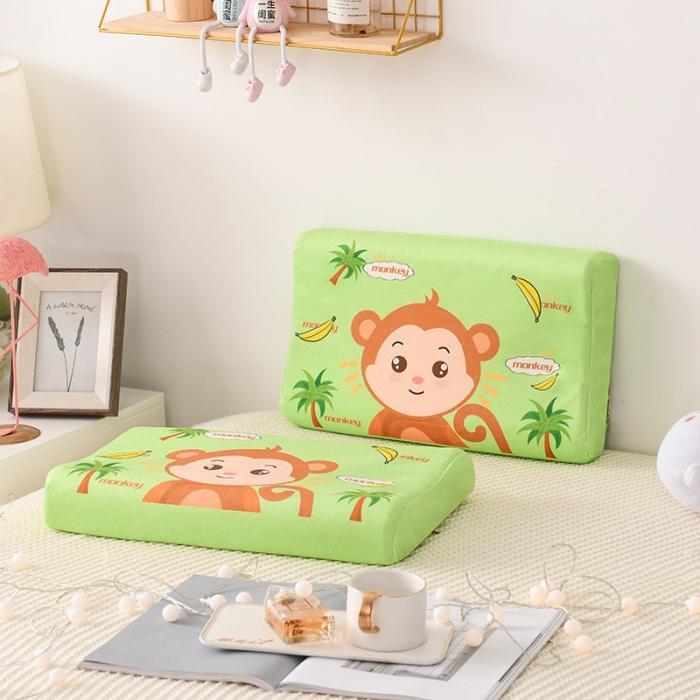 91家纺网 家纺一手货源 找家纺 萌番宝 2020新款冬季新款宝宝绒天然乳胶枕 小猴子