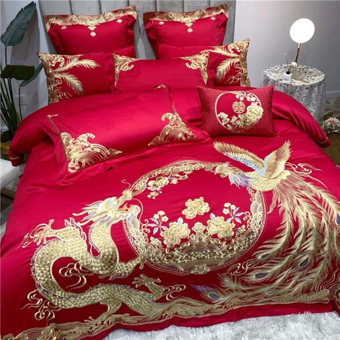 91家纺网 家纺一手货源 找家纺 馨蕊家居 2021新款100支高端婚庆四件套 世纪婚礼