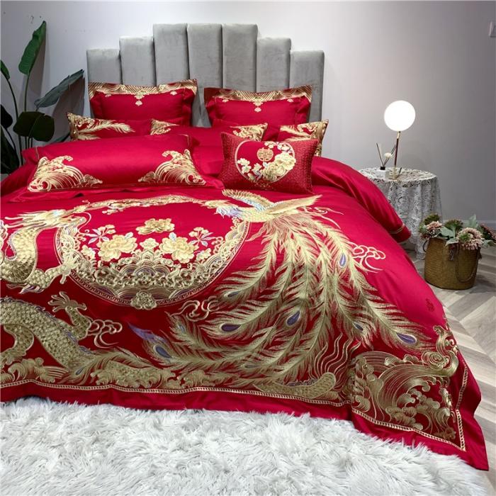 91家纺网 家纺一手货源 找家纺 馨蕊家居 2021新款100支高端婚庆四件套 世纪婚礼