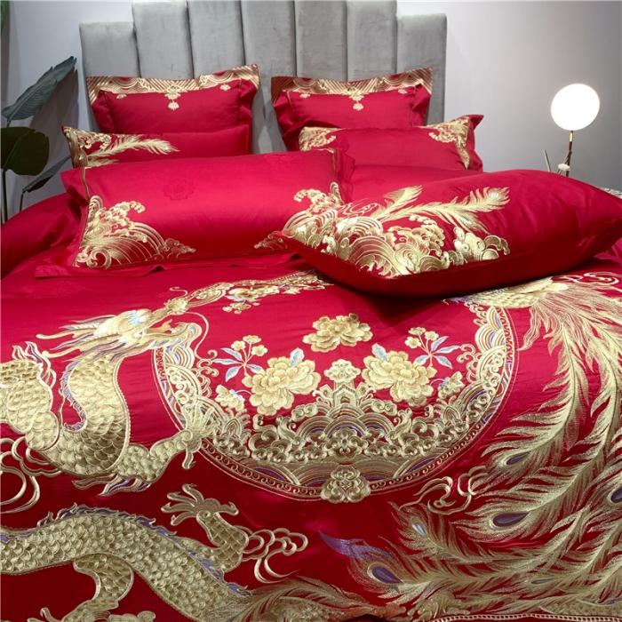 91家纺网 家纺一手货源 找家纺 馨蕊家居 2021新款100支高端婚庆四件套 世纪婚礼