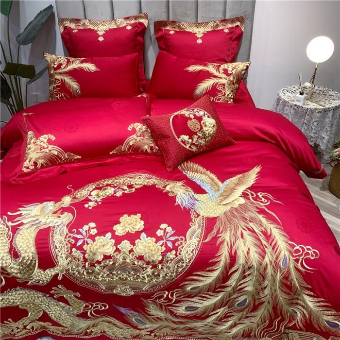 91家纺网 家纺一手货源 找家纺 馨蕊家居 2021新款100支高端婚庆四件套 世纪婚礼