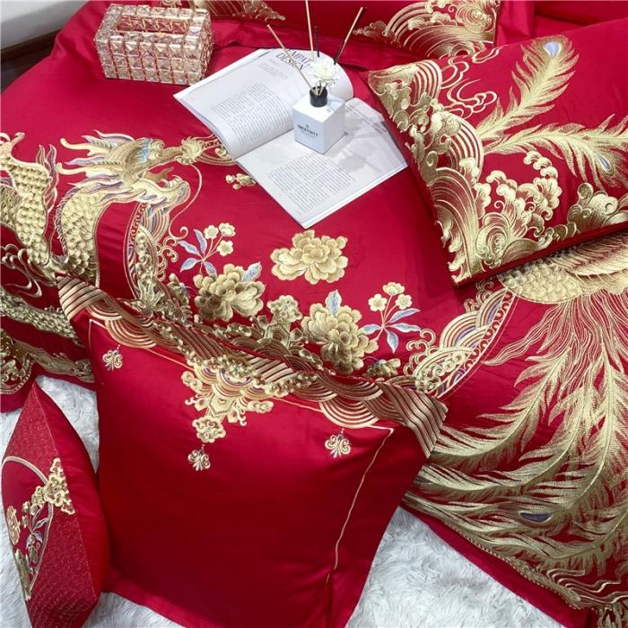 91家纺网 家纺一手货源 找家纺 馨蕊家居 2021新款100支高端婚庆四件套 世纪婚礼